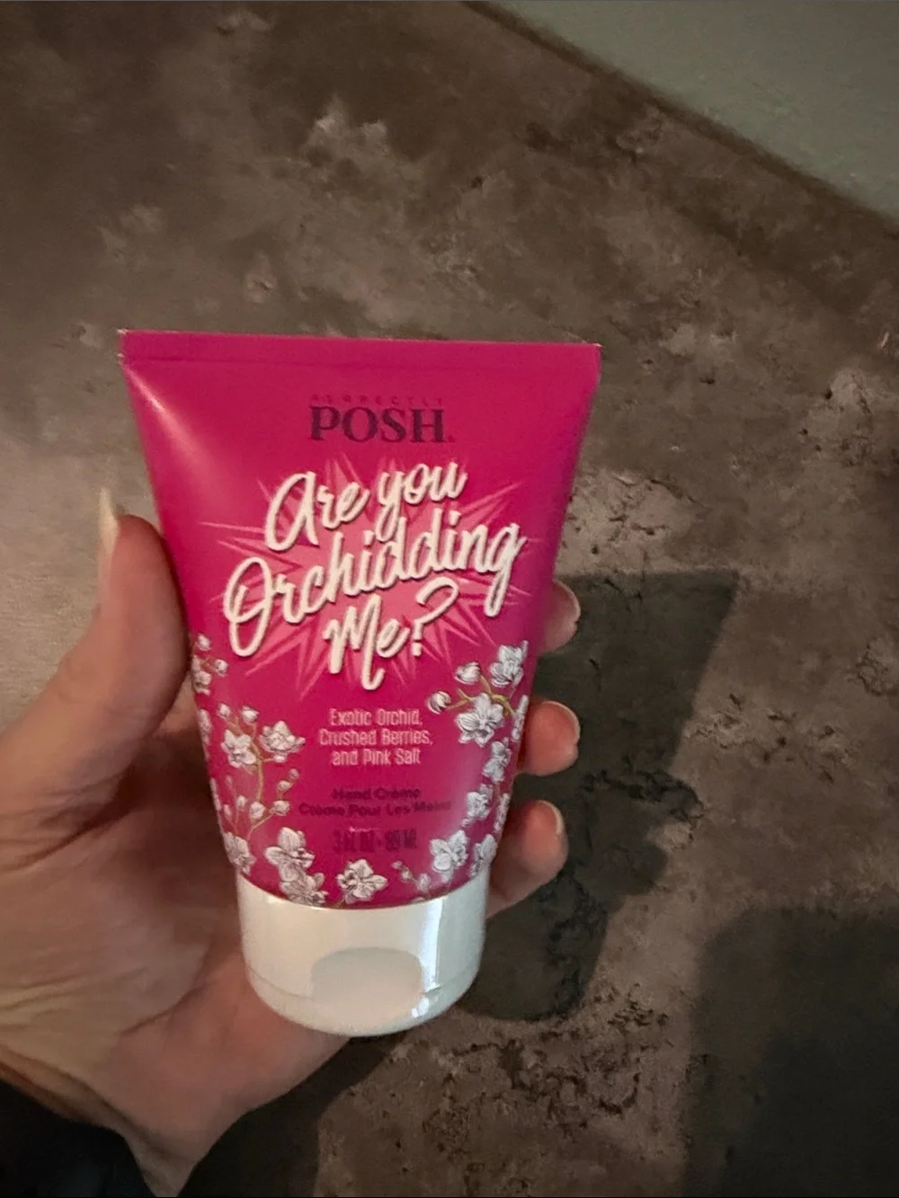 Posh Hand Cream Tube - Bright Pink Floral Design